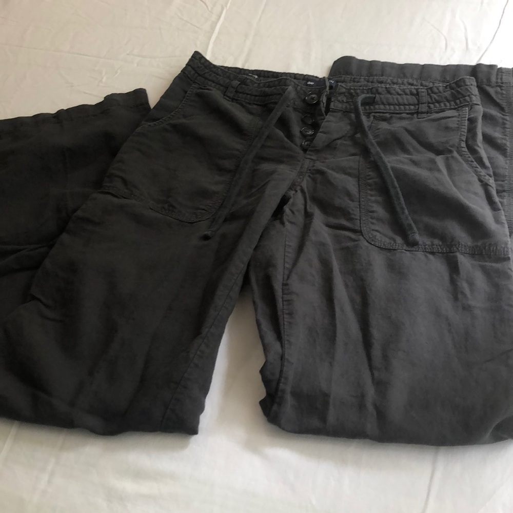 Lightweight canvas cargos just no pockets on side.